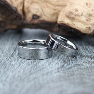 Duck Band Rings, Banded Together Ring, Classic Silver Tungsten Rings, 2 Piece Couple Set Silver Tungsten Wedding Bands, Banded Together Silver Wedding Bands, Silver Wedding Rings, Silver Tungsten Wedding Rings