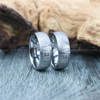 Gamer Rings, Couple Ring Set, Player 1 Player 2 Rings, Silver Gamer Wedding Rings, Silver Tungsten Gamer Wedding Bands, Silver Tungsten Rings, Silver Wedding Bands, Gamer Jewelry