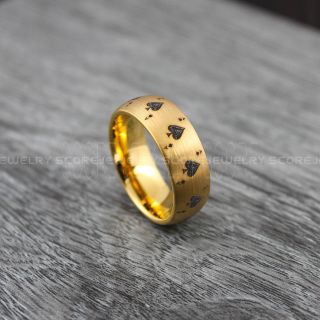 Ace of Spade Ring, Poker Ring, Blackjack Ring, Poker Jewelry, Spade Ring, Spade Wedding Band