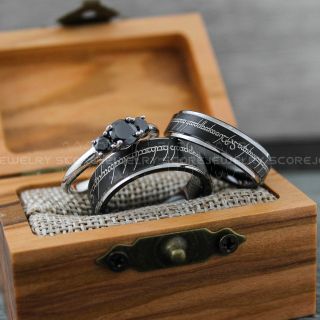 Couple Rings, Elvish Rings, Elvish Wedding Rings, Elvish Wedding, Black Wedding Bands, Black Wedding Rings