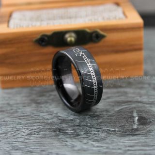 Elvish Ring, Elvish Wedding Ring, Elvish Wedding, Black Wedding Band, Black Wedding Ring