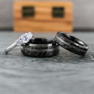 Couple Rings, Elvish Rings, Elvish Wedding Rings, Elvish Wedding, Black Wedding Bands, Black Wedding Rings