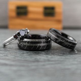 Couple Rings, Elvish Rings, Elvish Wedding Rings, Elvish Wedding, Black Wedding Bands, Black Wedding Rings