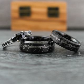 Couple Rings, Elvish Rings, Elvish Wedding Rings, Elvish Wedding, Black Wedding Bands, Black Wedding Rings