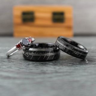 Couple Rings, Elvish Rings, Elvish Wedding Rings, Elvish Wedding, Black Wedding Bands, Black Wedding Rings