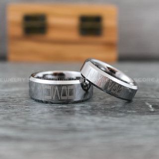 Aurebesh Rings, Aurebesh Wedding Bands, Aurebesh Wedding Rings, Couple Rings, I Love You I Know Rings