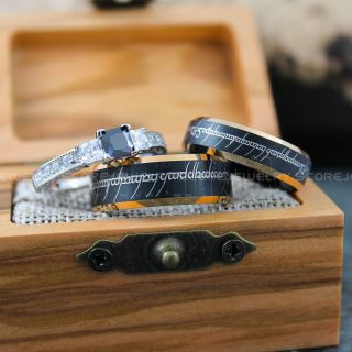 Elvish Rings, Couple Rings, Elvish Wedding Rings, Elvish Wedding, Black Wedding Bands, Black Wedding Rings