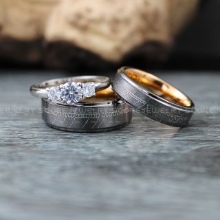 Couple Rings, Elvish Rings, Elvish Wedding Rings, Elvish Wedding, Gunmetal Wedding Bands, Gunmetal Wedding Rings