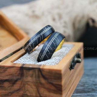 Couple Rings, Elvish Rings, Elvish Wedding Rings, Elvish Wedding, Black Wedding Bands, Black Wedding Rings