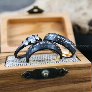 Couple Rings, Elvish Rings, Elvish Wedding Rings, Elvish Wedding, Black Wedding Bands, Black Wedding Rings