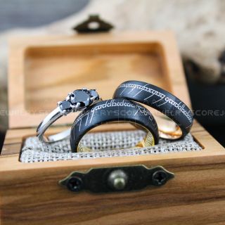 Couple Rings, Elvish Rings, Elvish Wedding Rings, Elvish Wedding, Black Wedding Bands, Black Wedding Rings