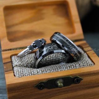 Couple Rings, Elvish Rings, Elvish Wedding Rings, Elvish Wedding, Black Wedding Bands, Black Wedding Rings