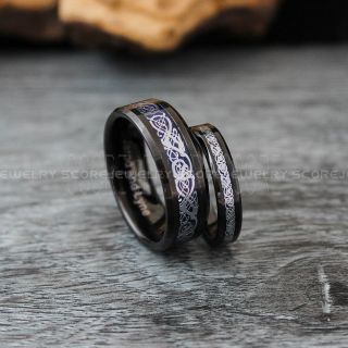 Vikings Rings, Dragon Rings, Dragon Scroll Rings, Vikings Wedding Bands, Black Wedding Bands 