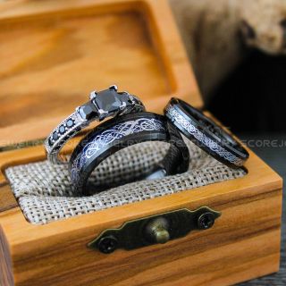 Vikings Rings, Dragon Rings, Dragon Scroll Rings, Vikings Wedding Bands, Black Wedding Bands 