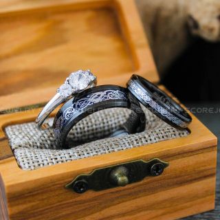 Vikings Rings, Dragon Rings, Dragon Scroll Rings, Vikings Wedding Bands, Black Wedding Bands 