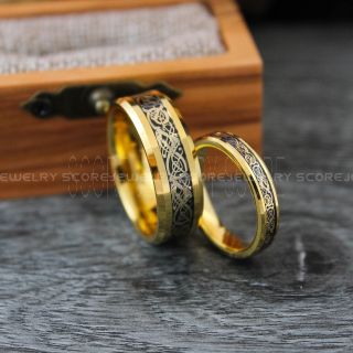 Vikings Rings, Dragon Rings, Dragon Scroll Rings, Vikings Wedding Bands, Gold Wedding Bands 