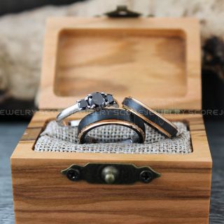 Couple Rings, Black Rings, Black Tungsten Bands, Couple Wedding Bands, Couple Jewelry, Matching Wedding Rings 