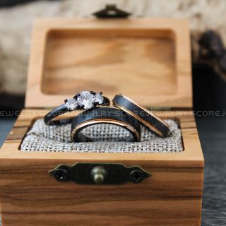 Couple Rings, Black Rings, Black Tungsten Bands, Couple Wedding Bands, Couple Jewelry, Matching Wedding Rings 