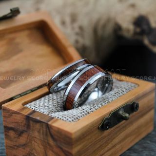 Wood Rings, Wood Wedding Rings, Wood Wedding Bands, Silver Tungsten Rings, Wood Jewelry