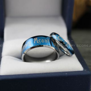 Jack and Sally Rings, Simply Meant To Be Rings, Couple Rings, Matching Rings, Matching Wedding Bands, Blue Wedding Bands, Blue Wedding Rings, Couple Rings