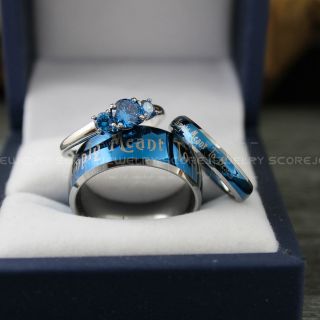 Jack and Sally Rings, Simply Meant To Be Rings, Couple Rings, Matching Rings, Matching Wedding Bands, Blue Wedding Bands, Blue Wedding Rings, Couple Rings