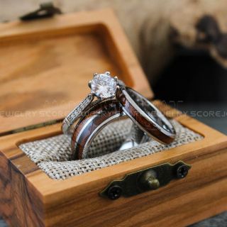 Wood Rings, Wood Wedding Rings, Wood Wedding Bands, Silver Tungsten Rings, Wood Jewelry