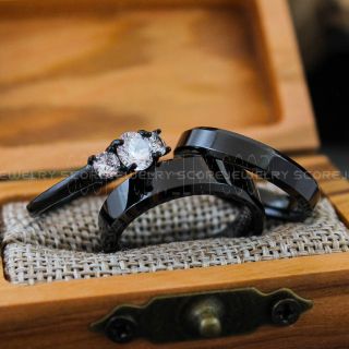 Couple Rings, Matching Wedding Ring, Couple Wedding Rings, Couple Wedding Bands, Black Wedding Rings