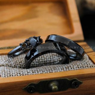 Couple Rings, Matching Wedding Ring, Couple Wedding Rings, Couple Wedding Bands, Black Wedding Rings