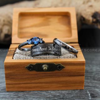 Jack and Sally Rings, Simply Meant To Be Rings, Couple Rings, Matching Rings, Matching Wedding Bands, Black Wedding Bands, Black Wedding Rings, Couple Rings