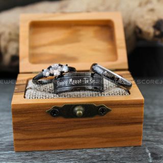 Jack and Sally Rings, Simply Meant To Be Rings, Couple Rings, Matching Rings, Matching Wedding Bands, Black Wedding Bands, Black Wedding Rings, Couple Rings