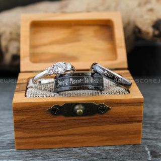 Jack and Sally Rings, Simply Meant To Be Rings, Couple Rings, Matching Rings, Matching Wedding Bands, Black Wedding Bands, Black Wedding Rings, Couple Rings