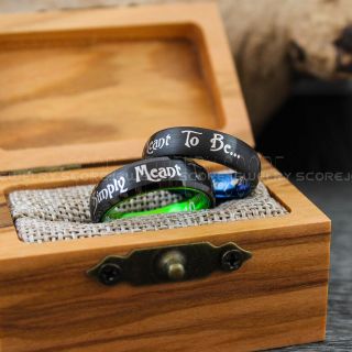 Jack and Sally Rings, 2 Piece Couple Set Black Tungsten Rings with Domed Edge Simply Meant To Be... 6mm Black Tungsten Wedding Rings