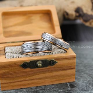 Damascus Steel Rings, Damascus Steel, Couple Rings, Couple Wedding Bands, Matching Rings