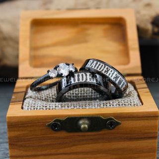 Raider Raiderette Rings, Couple Rings, Raiders Ring, Raiders Wedding Band, Raiders Jewelry, Matching Rings