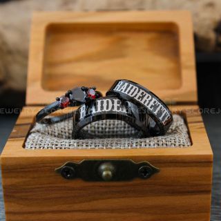 Raider Raiderette Rings, Couple Rings, Raiders Ring, Raiders Wedding Band, Raiders Jewelry, Matching Rings