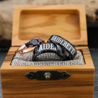 Raider Raiderette Rings, Couple Rings, Raiders Ring, Raiders Wedding Band, Raiders Jewelry, Matching Rings