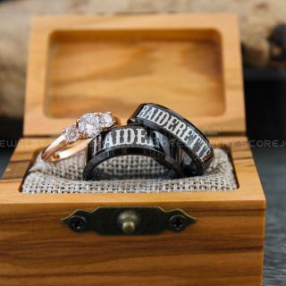 Raider Raiderette Rings, Couple Rings, Raiders Ring, Raiders Wedding Band, Raiders Jewelry, Matching Rings