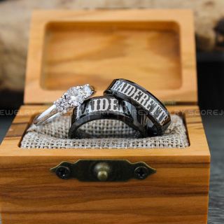 Raider Raiderette Rings, Couple Rings, Raiders Ring, Raiders Wedding Band, Raiders Jewelry, Matching Rings