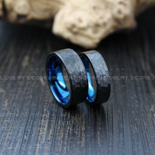 Hammered Rings, Couple Rings, Hammered Wedding Rings, Hammered Wedding Bands, Black Wedding Rings, Black Wedding Bands