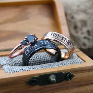 Vikings Rings, Vikings Runes Wedding Bands, Runes Wedding Rings, Couple Rings, Nordic Runes Ring, Vikings Wedding