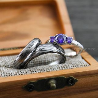 Damascus Steel Rings, Damascus Steel, Couple Rings, Couple Wedding Bands, Matching Rings