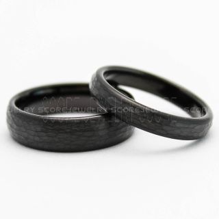2 Piece Couple Set Wedding Rings, Black Wedding Bands, Black Hammered Tungsten Bands, Black Wedding Rings, Black Tungsten Wedding Rings