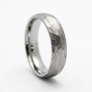 Hammered Tungsten Ring, Silver Tungsten Wedding Band, Hammered Wedding Band, Silver Hammered Wedding Ring, Silver Wedding Ring