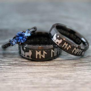 Vikings Rings, Vikings Runes Wedding Bands, Runes Wedding Rings, Couple Rings, Nordic Runes Ring, Vikings Wedding