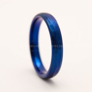 Hammered Tungsten Ring, Blue Tungsten Wedding Band, Hammered Wedding Band, Blue Hammered Wedding Ring, Blue Wedding Ring