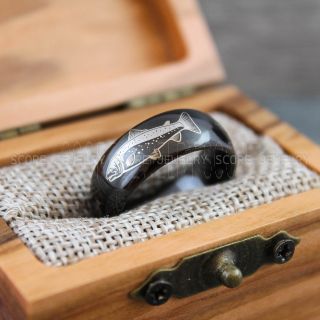 Trout Ring, Trout Fishing Ring, Fish Hook Ring, Trout Jewelry, Trout Fishing Ring, Fisherman Ring, Fisherman Jewelry