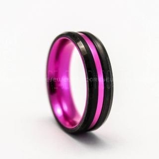 Black Tungsten Wedding Ring, Pink Tungsten Ring, Pink Ring, Black Wedding Band, Black Wedding Ring, Pink Wedding Band