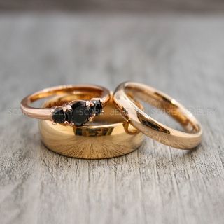 Rose Gold Wedding Rings, Couple Rings, Rose Gold Wedding Bands, Couple Wedding Ring, Matching Couple Rings