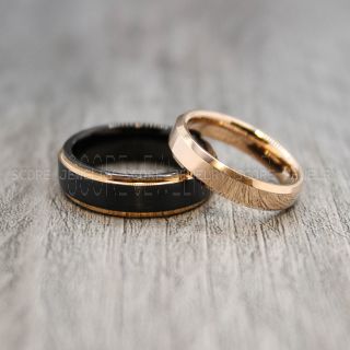 Rose Gold Wedding Rings, Couple Rings, Rose Gold Wedding Bands, Couple Wedding Ring, Matching Couple Rings