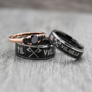 Vikings Rings, Vikings Runes Wedding Bands, Runes Wedding Rings, Couple Rings, Nordic Runes Ring, Vikings Wedding